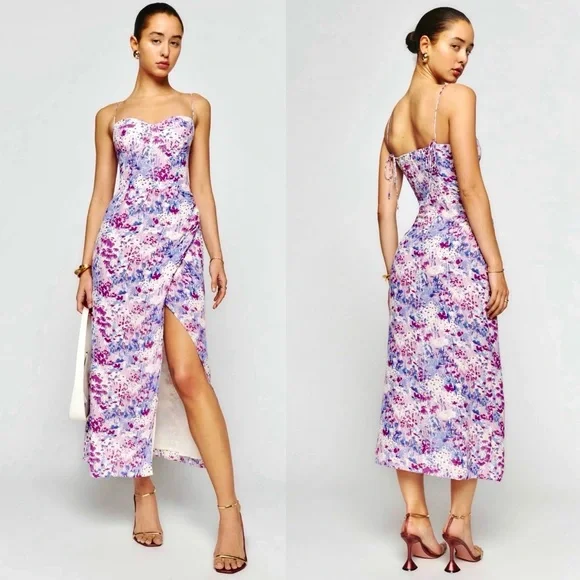 🌺🎉HP🎉🌺 NWT Reformation Kourtney Dress Morning Dew